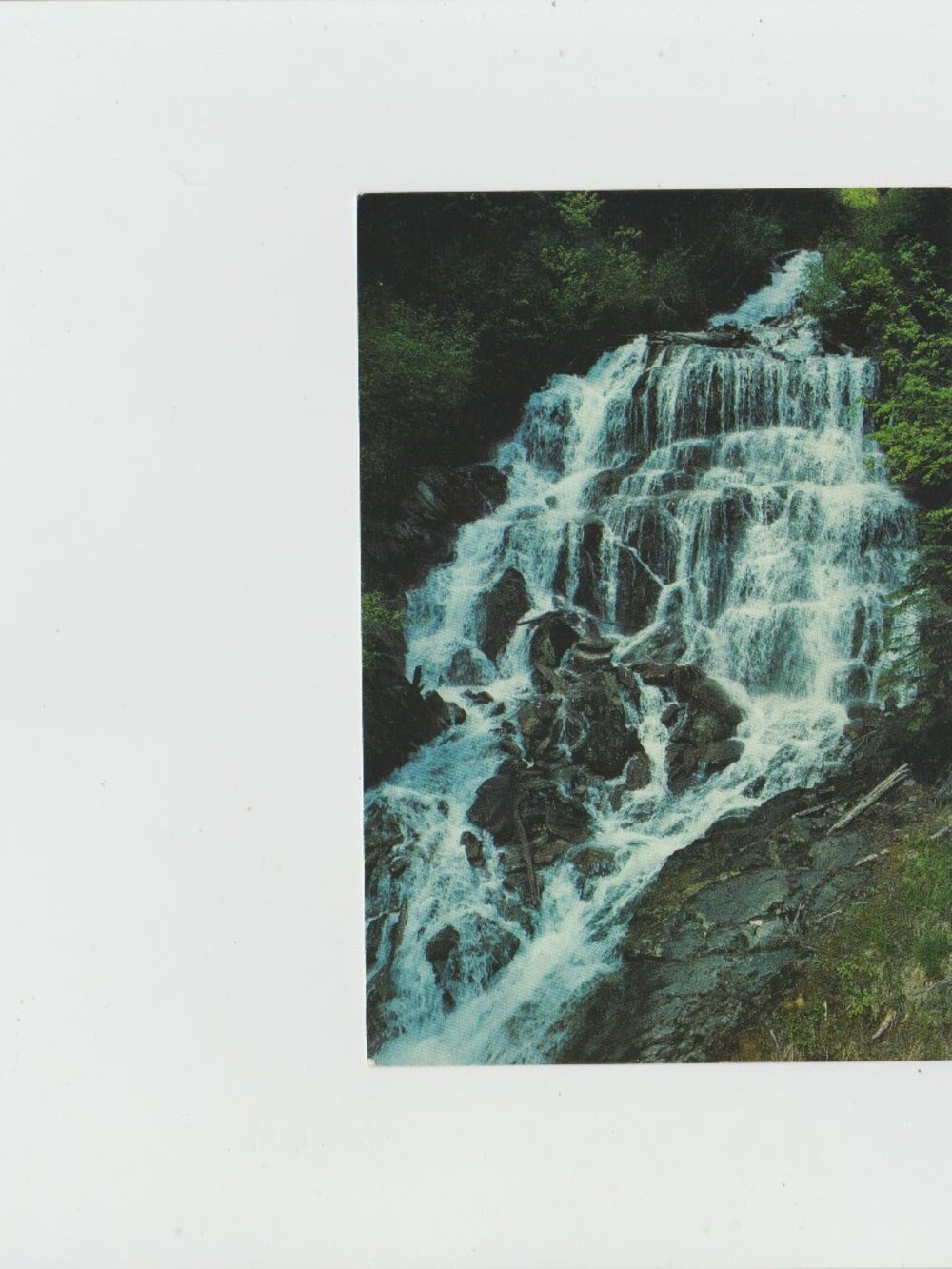 Cascade Falls Above Stone Arch Bridge In Glacier National Park Postcard